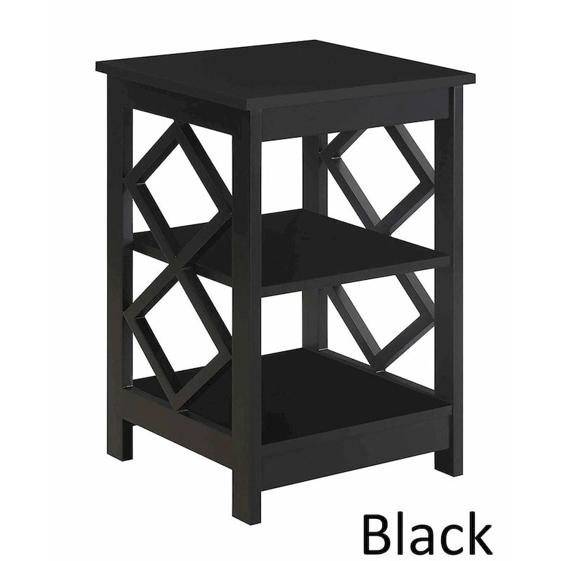 Convenience Concepts Diamond End Table with Shelves