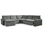 Signature Design by Ashley Hartsdale Gray 5-Piece Power Reclining Sectional with Chaise