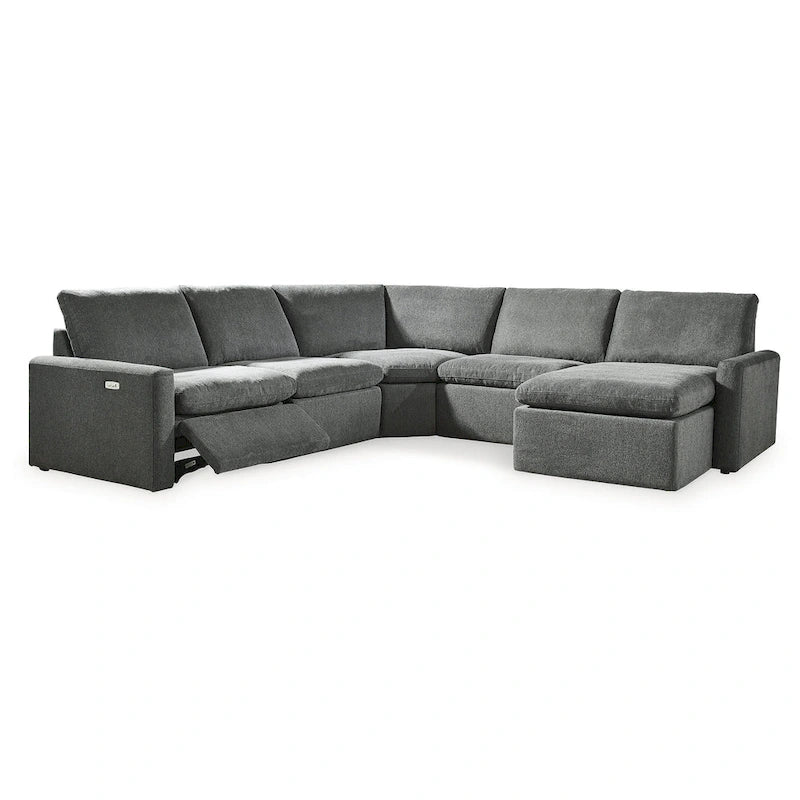 Signature Design by Ashley Hartsdale Gray 5-Piece Power Reclining Sectional with Chaise