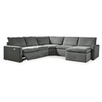 Signature Design by Ashley Hartsdale Gray 5-Piece Power Reclining Sectional with Chaise