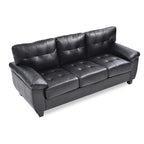 Gallant 78 in. W Flared Arm Faux Leather Straight Sofa - 33L x 78W x 35H