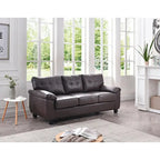 Gallant 78 in. W Flared Arm Faux Leather Straight Sofa - 33L x 78W x 35H