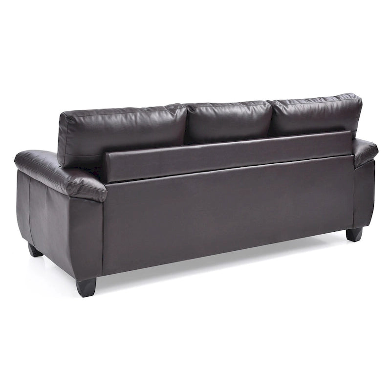 Gallant 78 in. W Flared Arm Faux Leather Straight Sofa - 33L x 78W x 35H