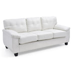 Gallant 78 in. W Flared Arm Faux Leather Straight Sofa - 33L x 78W x 35H
