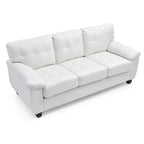 Gallant 78 in. W Flared Arm Faux Leather Straight Sofa - 33L x 78W x 35H