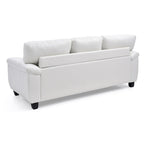 Gallant 78 in. W Flared Arm Faux Leather Straight Sofa - 33L x 78W x 35H