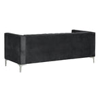 Morden Fort Modern 2 Pieces of Chair and Sofa Couch Set with Dutch Velvet Grey, Iron Legs