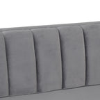 Morden Fort Modern 2 Pieces of Chair and Sofa Couch Set with Dutch Velvet Grey, Iron Legs