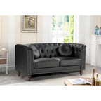 Atkinson Classic Kittleson Nailhead Chesterfield Faux leather Loveseat