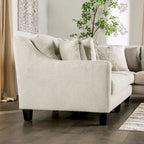 Swik Contemporary Ivory Chenille L-Shaped Sectional by Furniture of America
