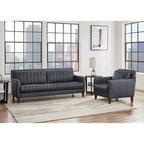 Hydeline Ennis Top Grain Leather Sofa and Chair Set - Sofa, Chair