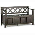 WYNDENHALL Halifax 48 inch Wide Solid Wood Transitional Entryway Bench - 48 Inches wide