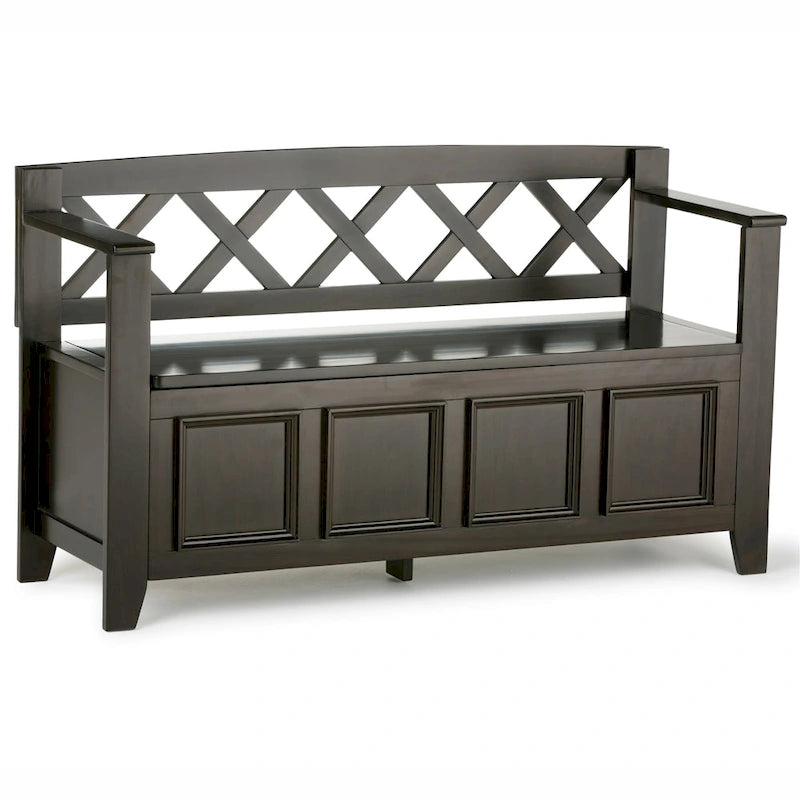WYNDENHALL Halifax 48 inch Wide Solid Wood Transitional Entryway Bench - 48 Inches wide