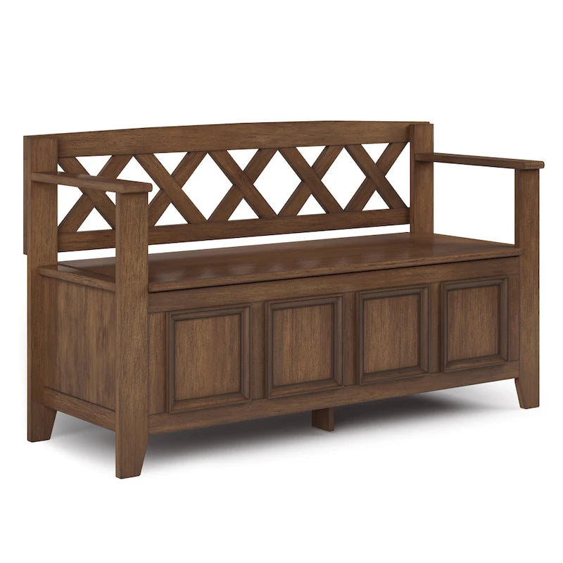 WYNDENHALL Halifax 48 inch Wide Solid Wood Transitional Entryway Bench - 48 Inches wide