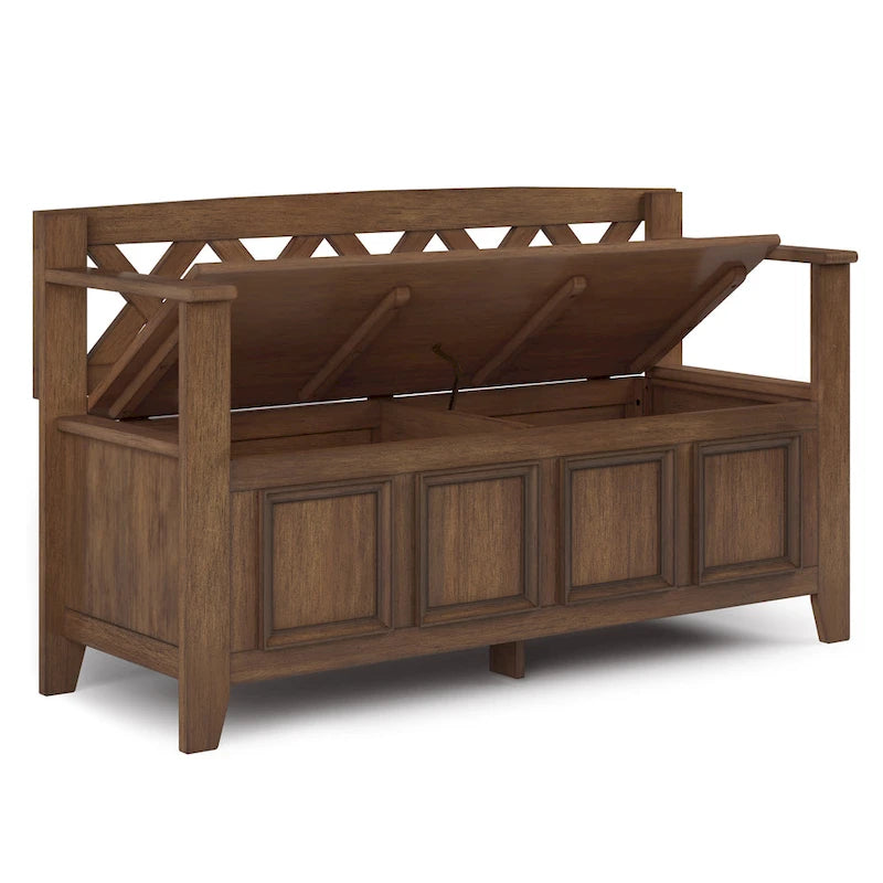 WYNDENHALL Halifax 48 inch Wide Solid Wood Transitional Entryway Bench - 48 Inches wide