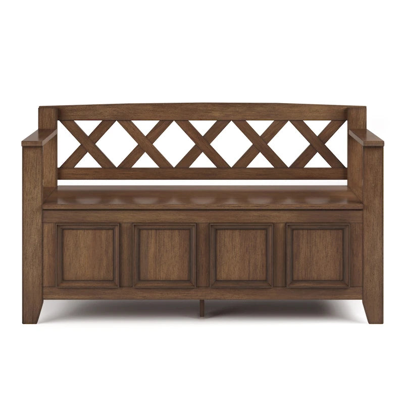 WYNDENHALL Halifax 48 inch Wide Solid Wood Transitional Entryway Bench - 48 Inches wide