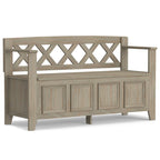WYNDENHALL Halifax 48 inch Wide Solid Wood Transitional Entryway Bench - 48 Inches wide