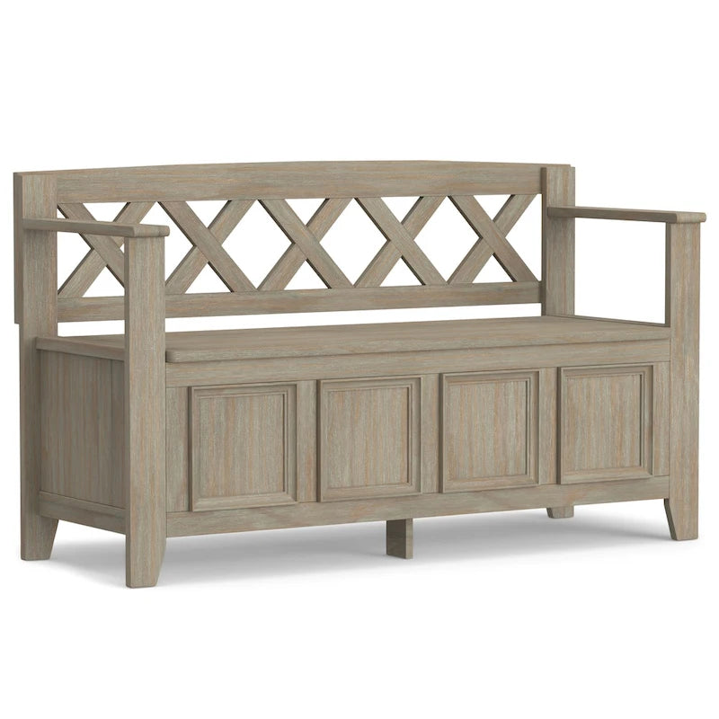 WYNDENHALL Halifax 48 inch Wide Solid Wood Transitional Entryway Bench - 48 Inches wide
