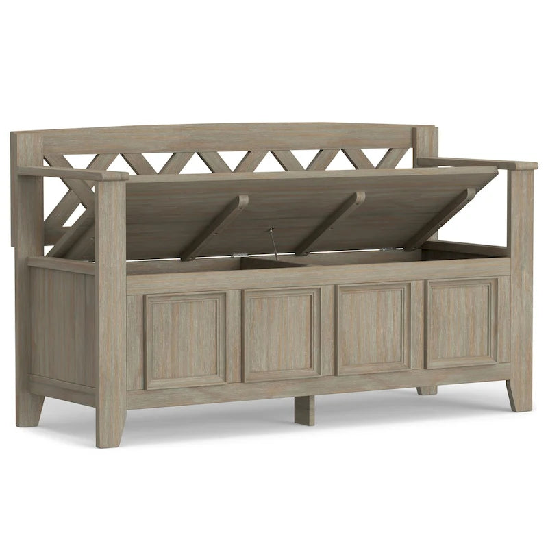 WYNDENHALL Halifax 48 inch Wide Solid Wood Transitional Entryway Bench - 48 Inches wide