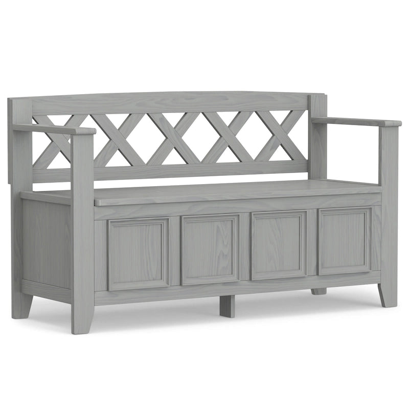 WYNDENHALL Halifax 48 inch Wide Solid Wood Transitional Entryway Bench - 48 Inches wide