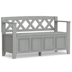 WYNDENHALL Halifax 48 inch Wide Solid Wood Transitional Entryway Bench - 48 Inches wide
