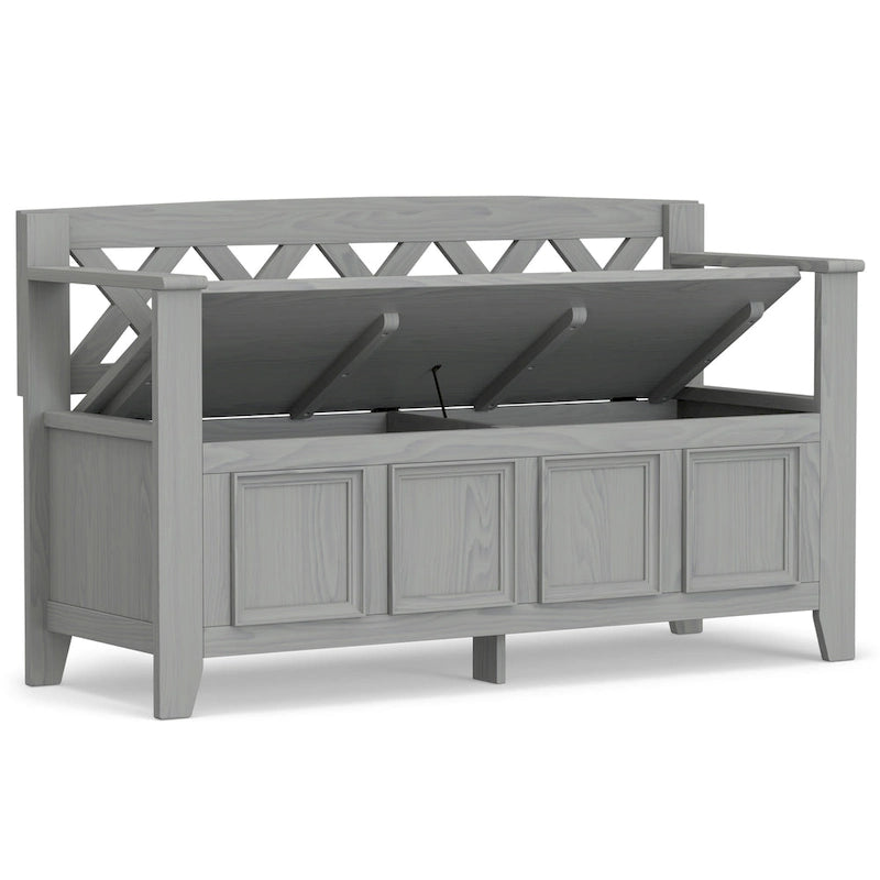 WYNDENHALL Halifax 48 inch Wide Solid Wood Transitional Entryway Bench - 48 Inches wide