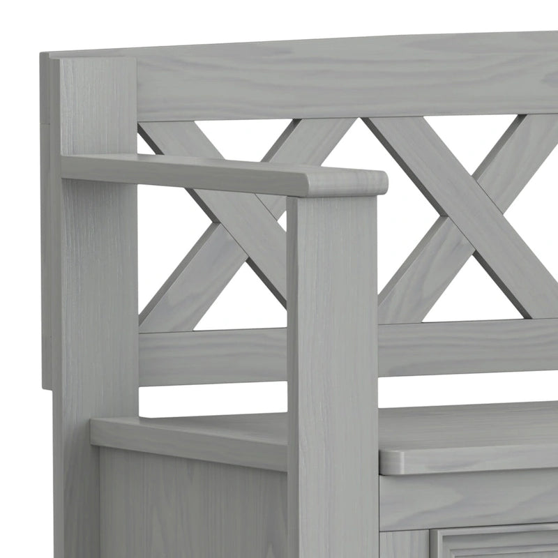 WYNDENHALL Halifax 48 inch Wide Solid Wood Transitional Entryway Bench - 48 Inches wide