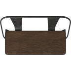 Metal Wood Top Dining Bench, Gunmetal