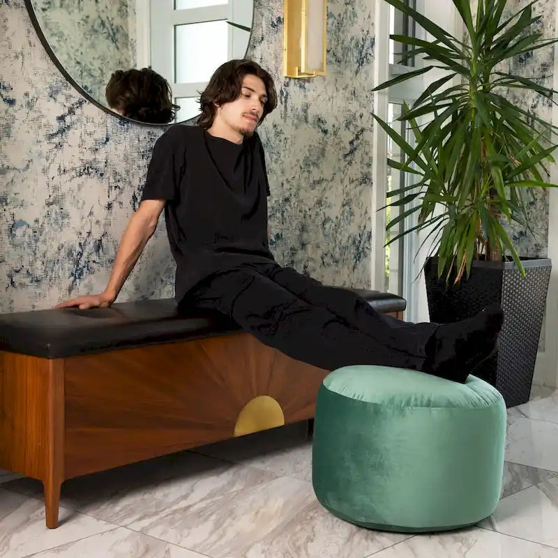 Belgique Velvety Indoor Pouf by Gouchee Home