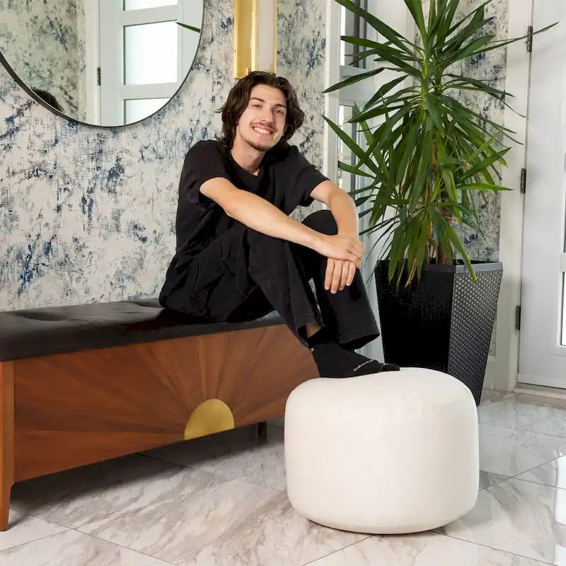 Belgique Velvety Indoor Pouf by Gouchee Home