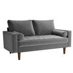 Luis Mid-century Modern Tufted Velvet Loveseat - N/A