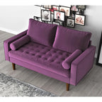 Luis Mid-century Modern Tufted Velvet Loveseat - N/A