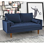 Luis Mid-century Modern Tufted Velvet Loveseat - N/A