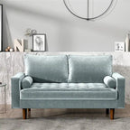 Luis Mid-century Modern Tufted Velvet Loveseat - N/A