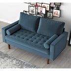 Luis Mid-century Modern Tufted Velvet Loveseat - N/A