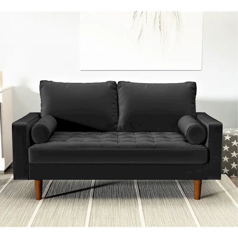 Luis Mid-century Modern Tufted Velvet Loveseat - N/A