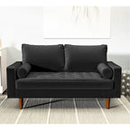 Luis Mid-century Modern Tufted Velvet Loveseat - N/A