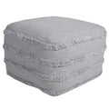 Sevita Solid Textured Stripe Pouf Ottoman