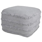 Sevita Solid Textured Stripe Pouf Ottoman