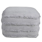 Sevita Solid Textured Stripe Pouf Ottoman