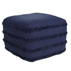 Sevita Solid Textured Stripe Pouf Ottoman