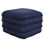 Sevita Solid Textured Stripe Pouf Ottoman