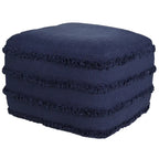 Sevita Solid Textured Stripe Pouf Ottoman