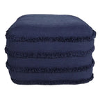 Sevita Solid Textured Stripe Pouf Ottoman