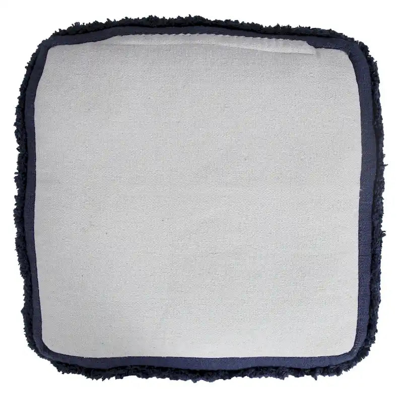 Sevita Solid Textured Stripe Pouf Ottoman