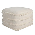 Sevita Solid Textured Stripe Pouf Ottoman