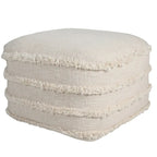 Sevita Solid Textured Stripe Pouf Ottoman