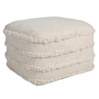 Sevita Solid Textured Stripe Pouf Ottoman