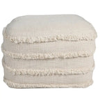 Sevita Solid Textured Stripe Pouf Ottoman
