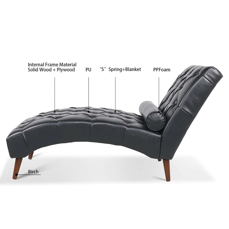62W Upholstered Chaise Lounge